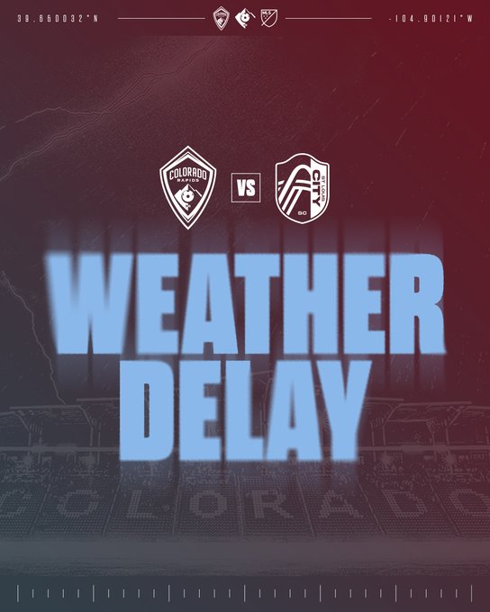 官方：科罗拉多急流vs圣路易斯城因极端天气中断，恢复时间暂未知